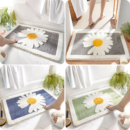 Daisy Bathroom Rug Anti-slip Bath Mat Bathroom Rugs Super Soft Anti-slip Absorbent Bathroom Door Mats