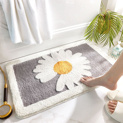 Daisy Bathroom Rug Anti-slip Bath Mat Bathroom Rugs Super Soft Anti-slip Absorbent Bathroom Door Mats