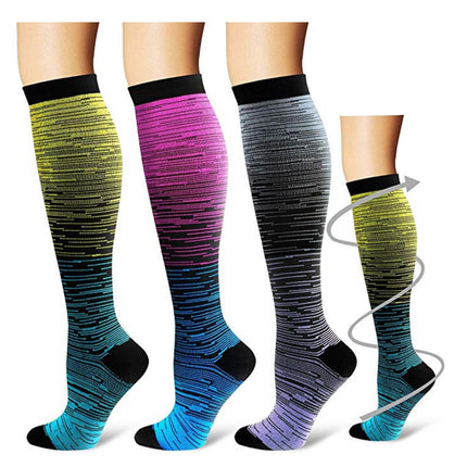 Compression Socks for Men & Women Non-Slip Long Tube Ideal for Running,Nursing,Circulation-E