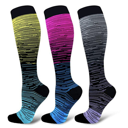 Compression Socks for Men & Women Non-Slip Long Tube Ideal for Running,Nursing,Circulation-E