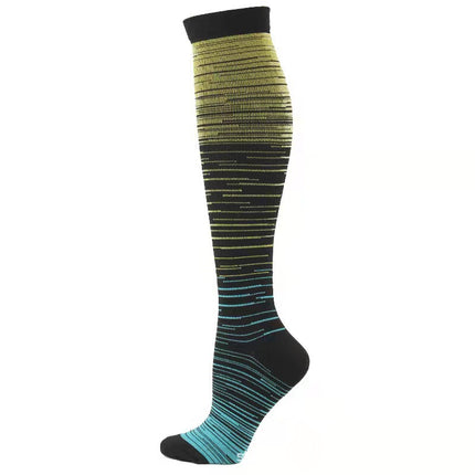 Compression Socks for Men & Women Non-Slip Long Tube Ideal for Running,Nursing,Circulation-E