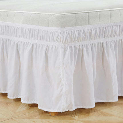 Wrap-Around Bed Skirt for King And Queen Size Beds Elasticized Draped Dust Ruffle for Easy Fit Wrinkle-Resistant, Fade-Resistant Bed Skirt