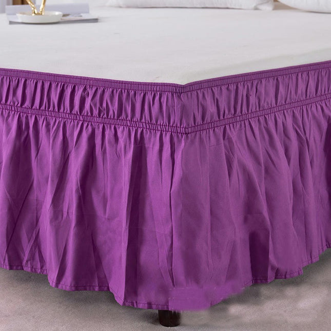 Wrap-Around Bed Skirt for King And Queen Size Beds Elasticized Draped Dust Ruffle for Easy Fit Wrinkle-Resistant, Fade-Resistant Bed Skirt