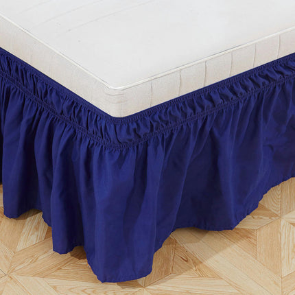 Wrap-Around Bed Skirt for King And Queen Size Beds Elasticized Draped Dust Ruffle for Easy Fit Wrinkle-Resistant, Fade-Resistant Bed Skirt