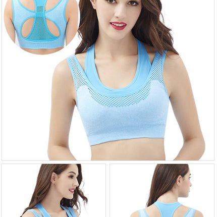 Sports bra fake two pieces shockproof yoga running double layer tank top double layer underwear breathable fitness bra