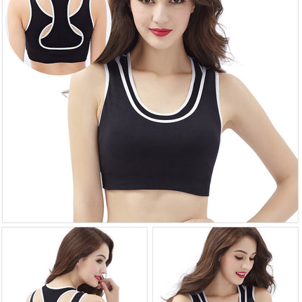 Sports bra fake two pieces shockproof yoga running double layer tank top double layer underwear breathable fitness bra