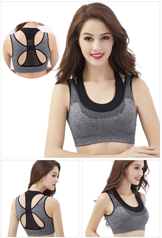 Sports bra fake two pieces shockproof yoga running double layer tank top double layer underwear breathable fitness bra