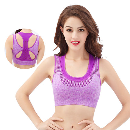 Sports bra fake two pieces shockproof yoga running double layer tank top double layer underwear breathable fitness bra