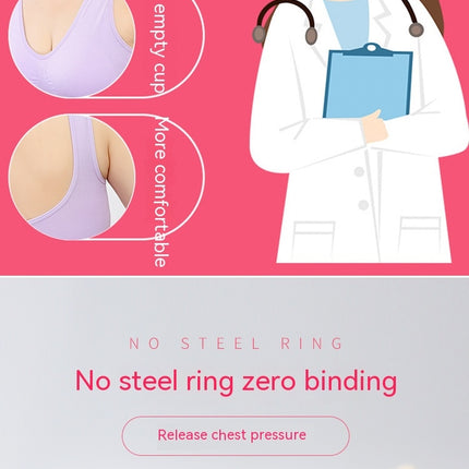 Women's Sports Bra Non-Steel Ring Comfortable Breathable Underwear Sleeping Bra Non-marking Bra