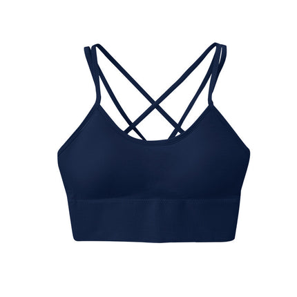 Women's Sports Bra Cross Cross Back Padded Sling Sports Bra Yoga Bra