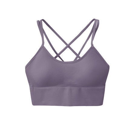 Women's Sports Bra Cross Cross Back Padded Sling Sports Bra Yoga Bra