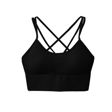 Women's Sports Bra Cross Cross Back Padded Sling Sports Bra Yoga Bra