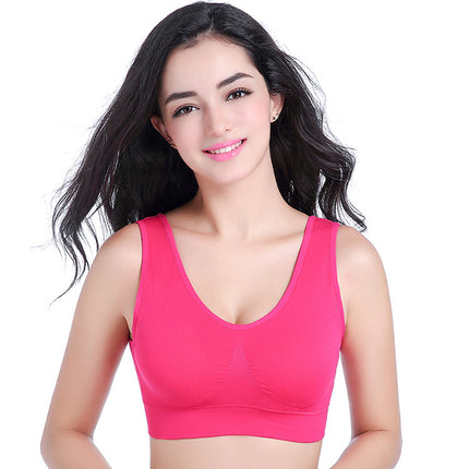 Women's Sports Bra, Seamless Comfort Sports Style Undershirt with Removable Padded Bra