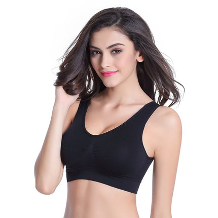 Women's Sports Bra, Seamless Comfort Sports Style Undershirt with Removable Padded Bra