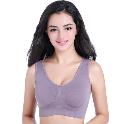 Women's Sports Bra, Seamless Comfort Sports Style Undershirt with Removable Padded Bra 1