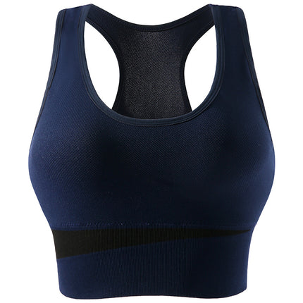 Women's Sports Bra Running Shockproof Gathering Non-Steel Ring Sports Underwear Fitness Yoga Tank Top Impact Support Strappy Seamless Fitness Sports Underwear