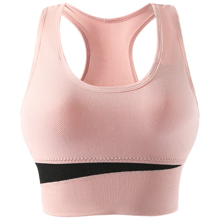 Women's Sports Bra Running Shockproof Gathering Non-Steel Ring Sports Underwear Fitness Yoga Tank Top Impact Support Strappy Seamless Fitness Sports Underwear