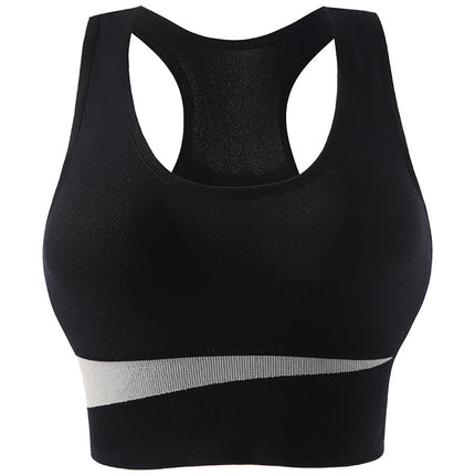 Women's Sports Bra Running Shockproof Gathering Non-Steel Ring Sports Underwear Fitness Yoga Tank Top Impact Support Strappy Seamless Fitness Sports Underwear