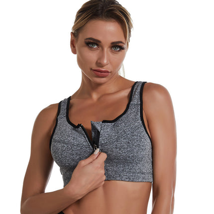 Women's Sports Bra Front Zipper High Impact Zipper Bra Wire-free Fitness Sports Bra (Gym) Running Yoga Bra (Breathable) Sleep Daily Corset