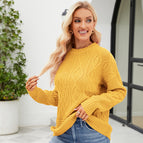 Yellow round neck sweater