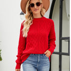 Red round neck sweater