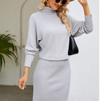 Gray knitted dress