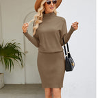 Khaki knitted dress