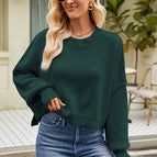 Green short slots sweater