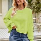 Light green short slots sweater