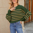 Green striped cricket sweater