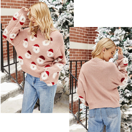 Autumn and Winter Christmas sweater knitting women's pullover round neck Christmas sweater