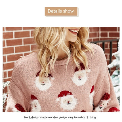 Autumn and Winter Christmas sweater knitting women's pullover round neck Christmas sweater