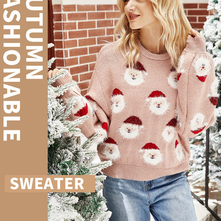 Autumn and Winter Christmas sweater knitting women's pullover round neck Christmas sweater