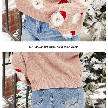 Autumn and Winter Christmas sweater knitting women's pullover round neck Christmas sweater