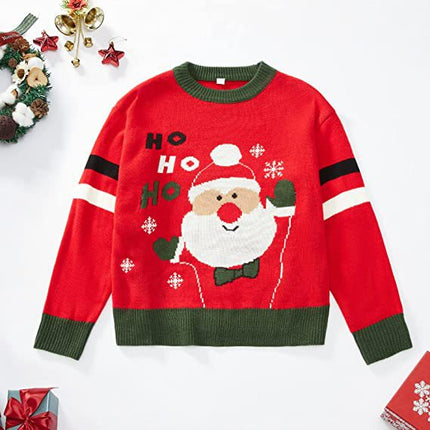 Autumn and winter Christmas women's sweater Santa jacquard long-sleeved sweater loose pullover sweater