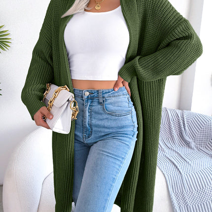 Women's Casual Lapel Long Cardigan Sweater Jacket Simple and Exquisite Oversized Loose Knitted Sweater Jumper