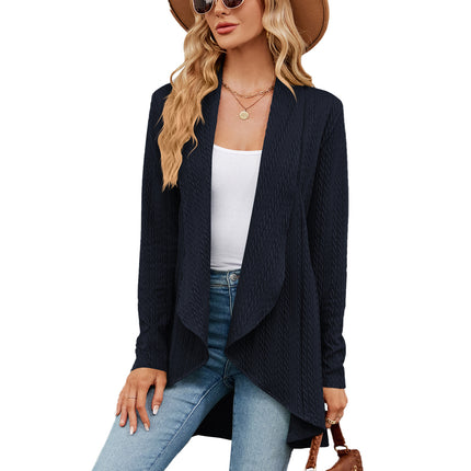 Women's tops Autumn and winter long-sleeved solid color loose cardigan tops women's knitted jacket