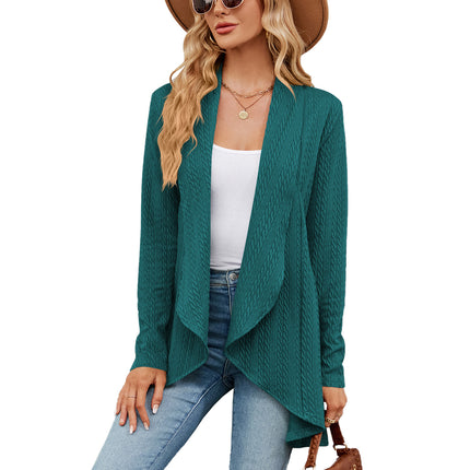 Women's tops Autumn and winter long-sleeved solid color loose cardigan tops women's knitted jacket