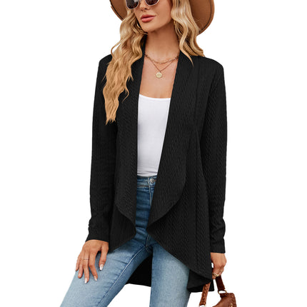 Women's tops Autumn and winter long-sleeved solid color loose cardigan tops women's knitted jacket