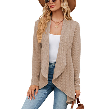 Women's tops Autumn and winter long-sleeved solid color loose cardigan tops women's knitted jacket