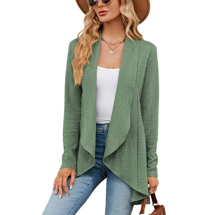 Women's tops Autumn and winter long-sleeved solid color loose cardigan tops women's knitted jacket