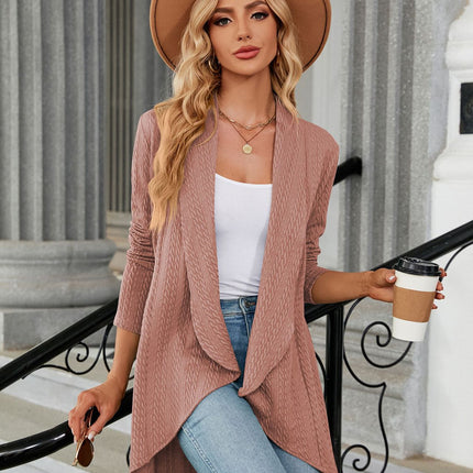 Women's tops Autumn and winter long-sleeved solid color loose cardigan tops women's knitted jacket