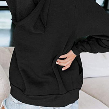 Women's Autumn and Winter Long Sleeve Zipper Hooded Jacket Solid Color Sweatshirt Jacket With Kangaroo Pocket Cardigan Jacket