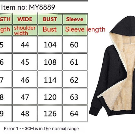 Women's Hooded Cardigan Sweatshirt Winter Thick Warm Padded Lined Sweatshirt Zipper Drawstring Hooded with Pocket Sweatshirt