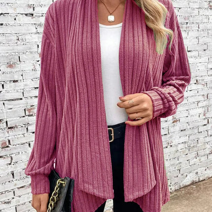 Women's Spring and Autumn Cardigan Knit Jacket Tops Long Sleeve Cardigan Line Knit Solid Color Casual Loose Outerwear Jacket