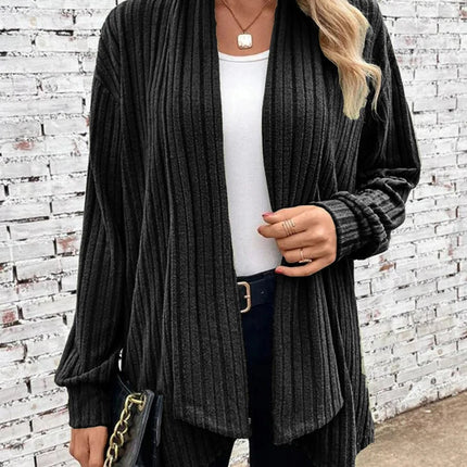 Women's Spring and Autumn Cardigan Knit Jacket Tops Long Sleeve Cardigan Line Knit Solid Color Casual Loose Outerwear Jacket