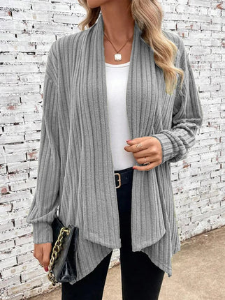 Women's Spring and Autumn Cardigan Knit Jacket Tops Long Sleeve Cardigan Line Knit Solid Color Casual Loose Outerwear Jacket