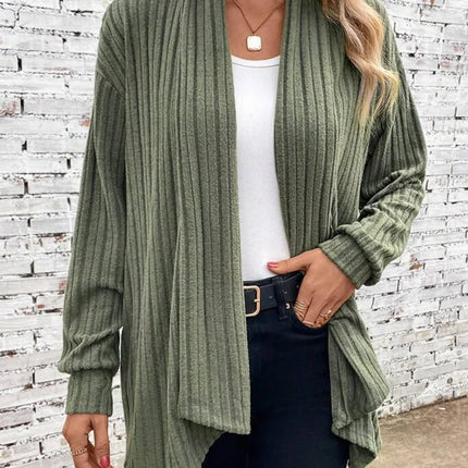 Women's Spring and Autumn Cardigan Knit Jacket Tops Long Sleeve Cardigan Line Knit Solid Color Casual Loose Outerwear Jacket