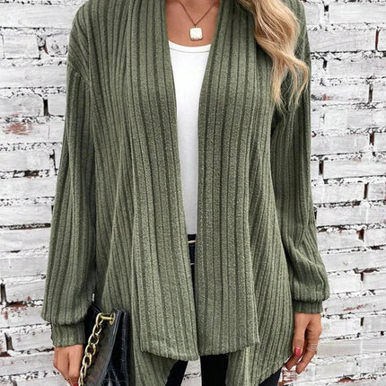 Women's Spring and Autumn Cardigan Knit Jacket Tops Long Sleeve Cardigan Line Knit Solid Color Casual Loose Outerwear Jacket