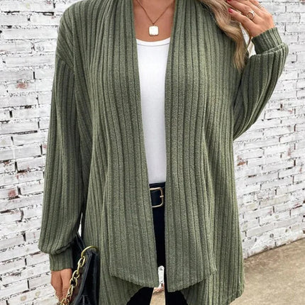 Women's Spring and Autumn Cardigan Knit Jacket Tops Long Sleeve Cardigan Line Knit Solid Color Casual Loose Outerwear Jacket